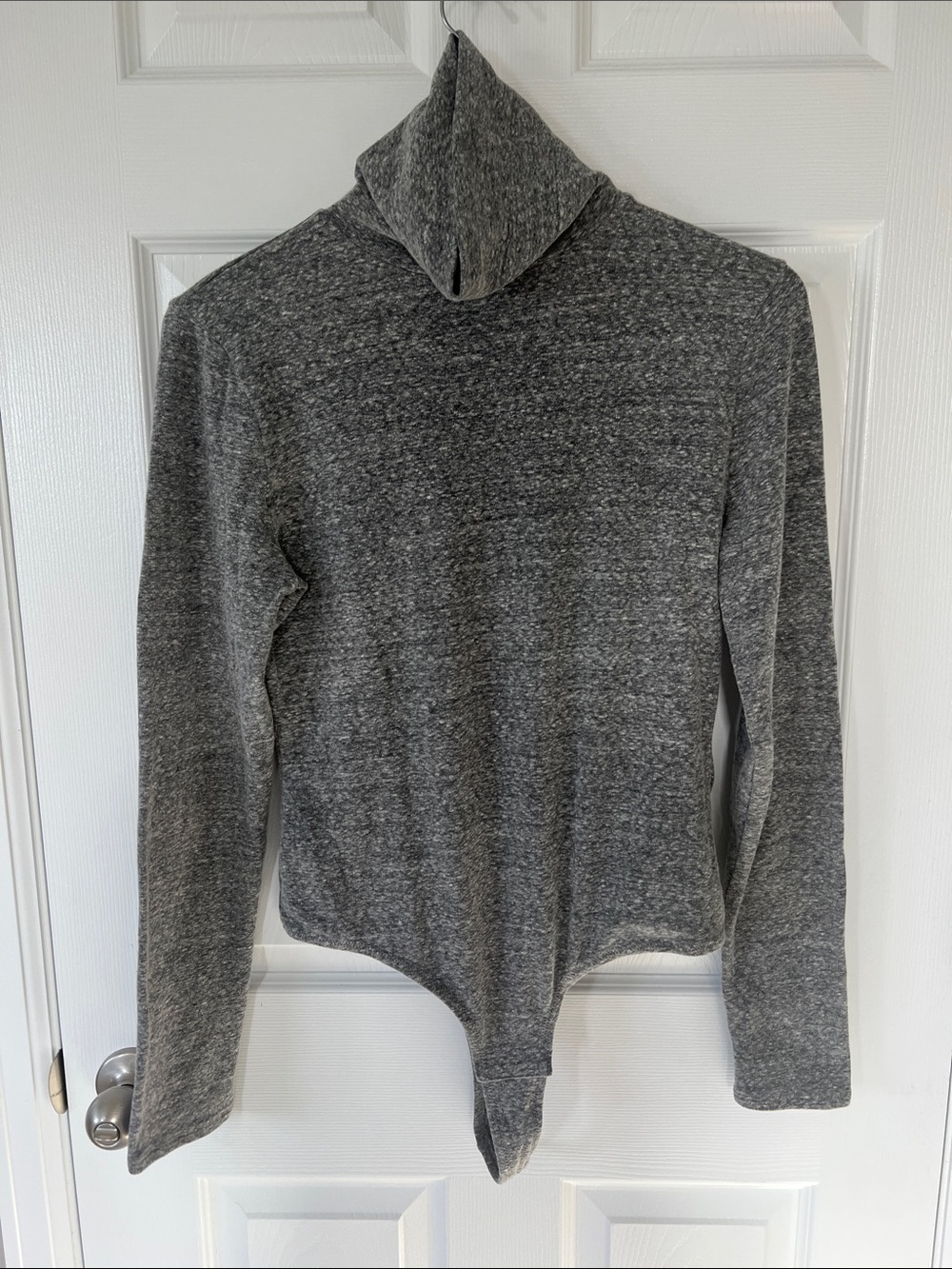 Madewell Soft Heather Gray Turtleneck Bodysuit XL NWOT